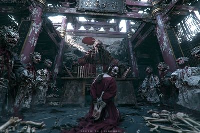 Haunted Temple Ritual — Illustration Print. poster