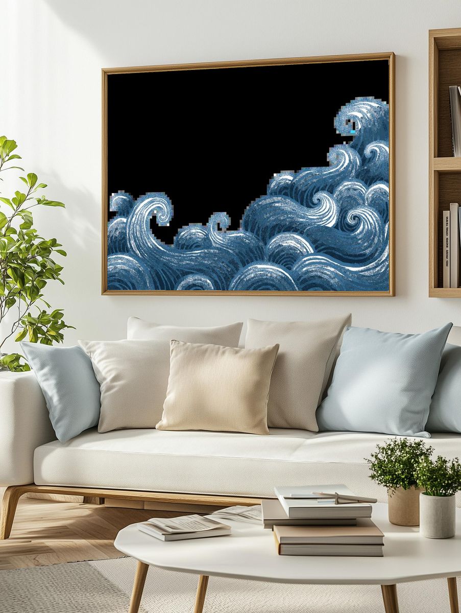 Mystic Battleship Digital Art Poster. — room view 2