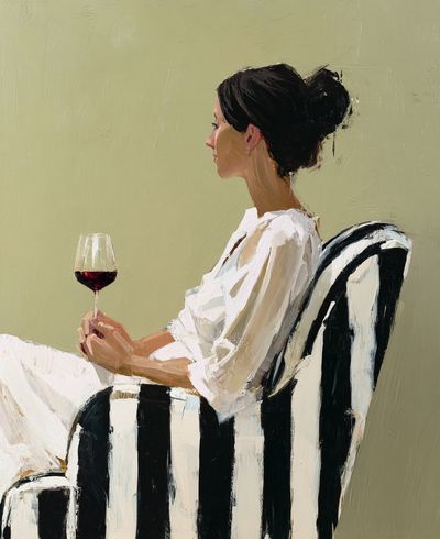 Woman with Wine Glass Illustration Poster. poster print