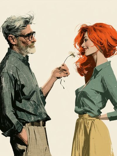 Romantic Couple Illustration Poster. poster