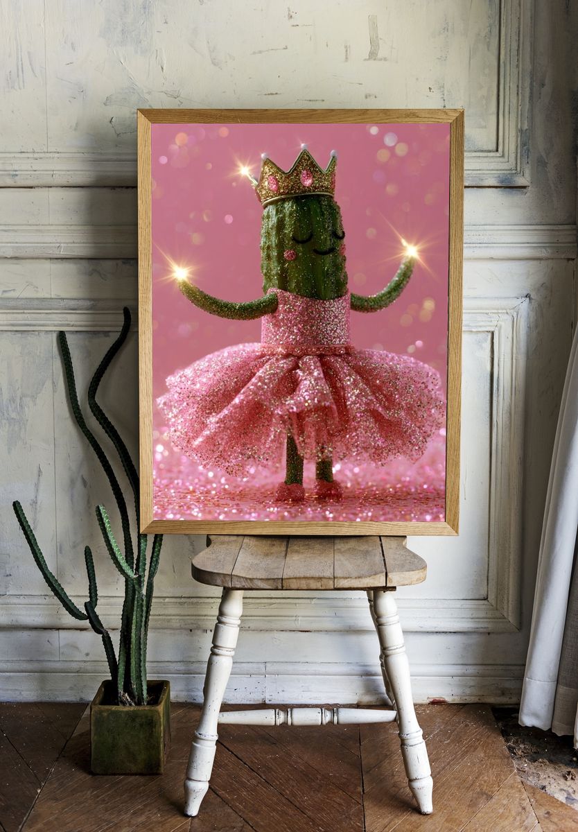 Glitter Cucumber Princess Poster. room preview