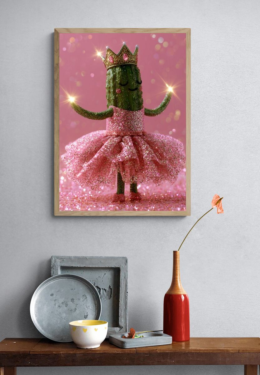 Glitter Cucumber Princess Poster. — room view 3