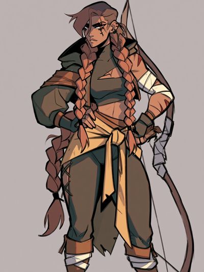 Fantasy Archer Character Illustration Print. poster