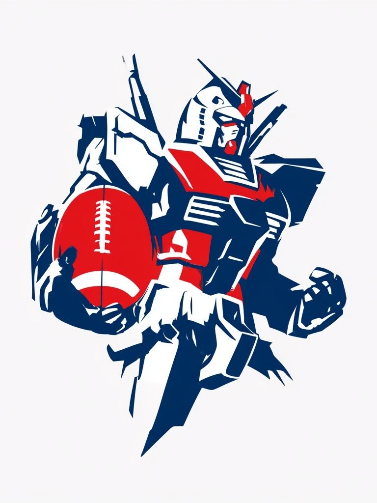 Mecha Football Robot Poster. poster — illustration art
