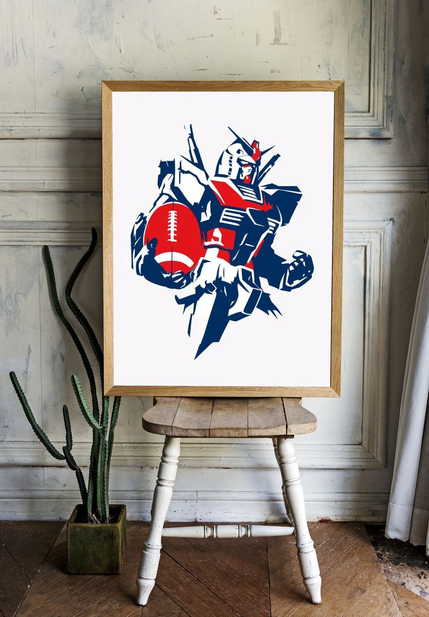 Mecha Football Robot Poster. room preview