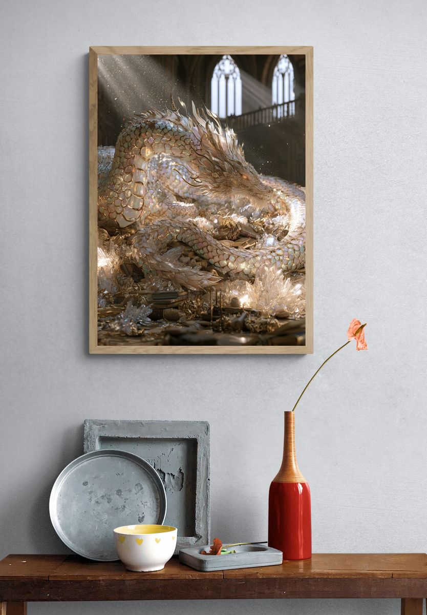 Crystal Dragon Fantasy Print. — room view 3