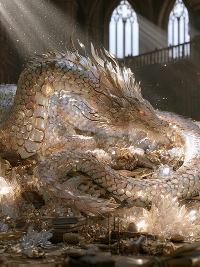 Crystal Dragon Fantasy Print.