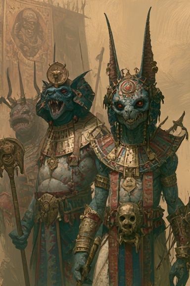 Ancient Demon Warriors Illustration Poster. poster — illustration art