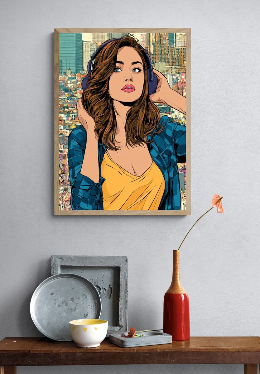 Girl Character Study Illustration Print. — room view 3
