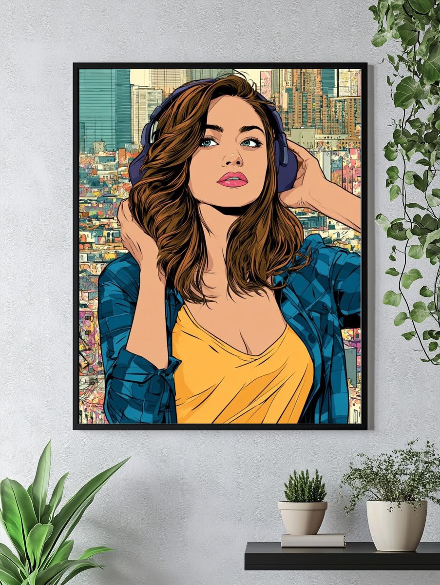Girl Character Study Illustration Print. — room view 4
