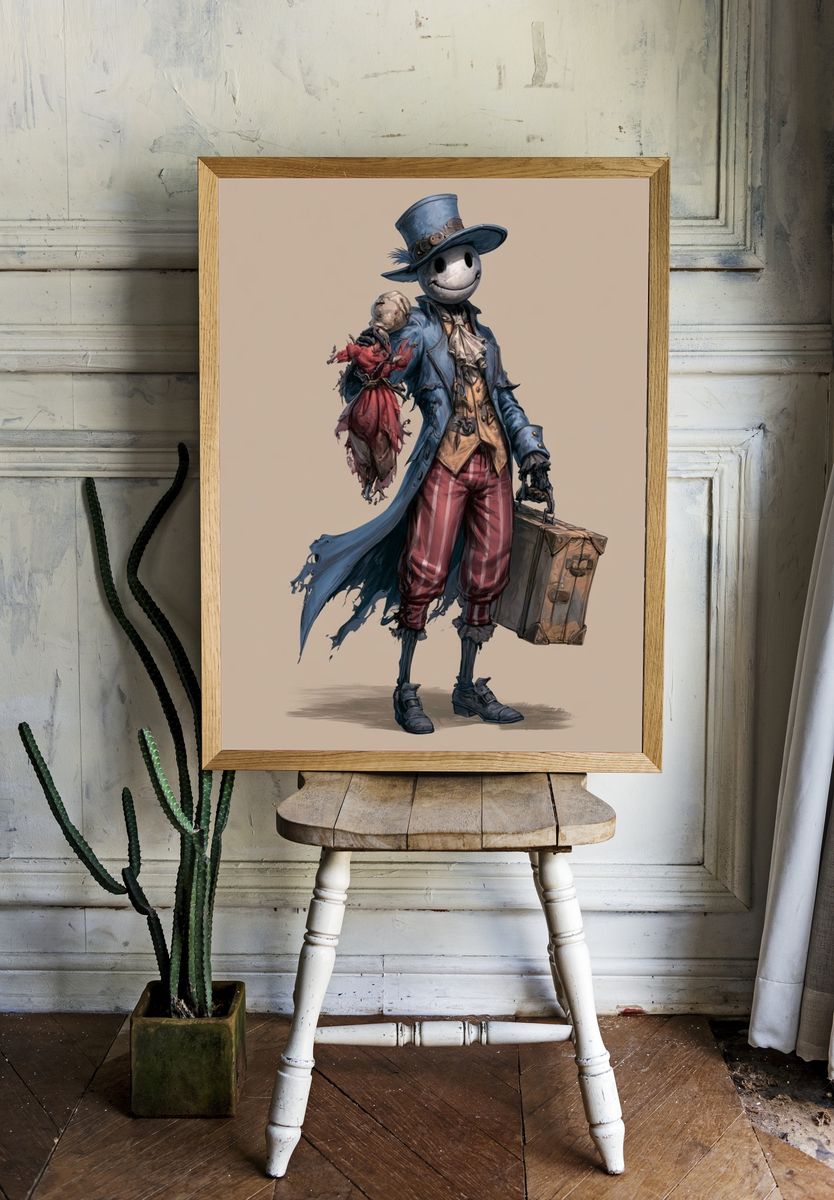 Creepy Gentleman Illustration Poster. room preview