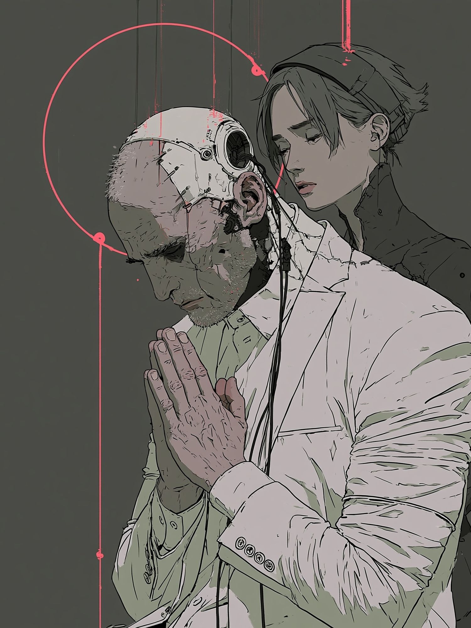 Cyberpunk Prayer — Illustration Print. poster detail