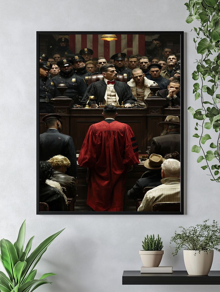 Courtroom Drama Illustration Poster. — room view 4