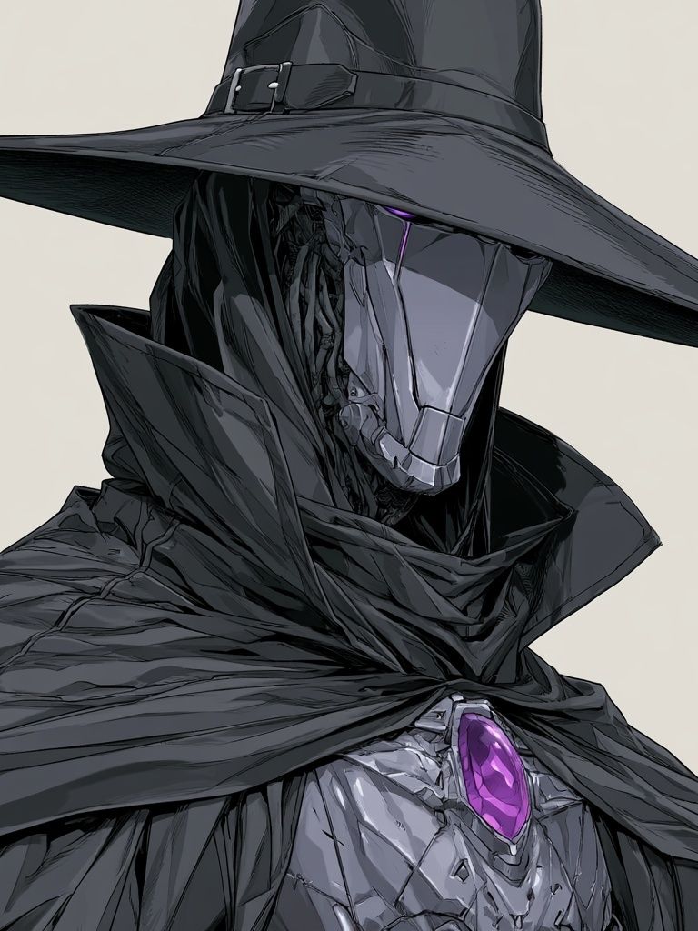 Dark Sorcerer Portrait Print. poster — illustration art