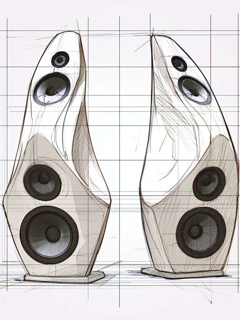 Modern Speaker Design Illustration Poster. poster detail