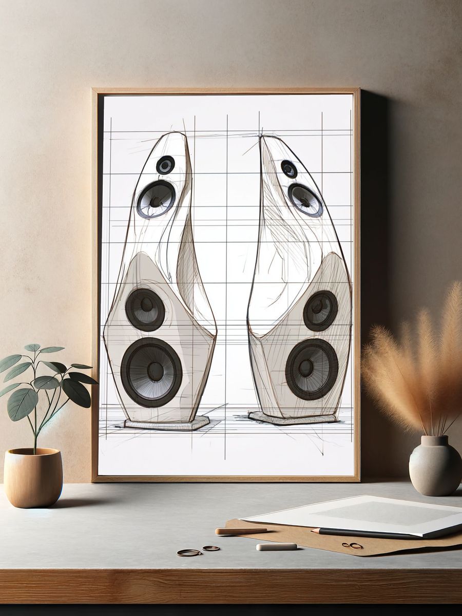 Modern Speaker Design Illustration Poster. — room view 2