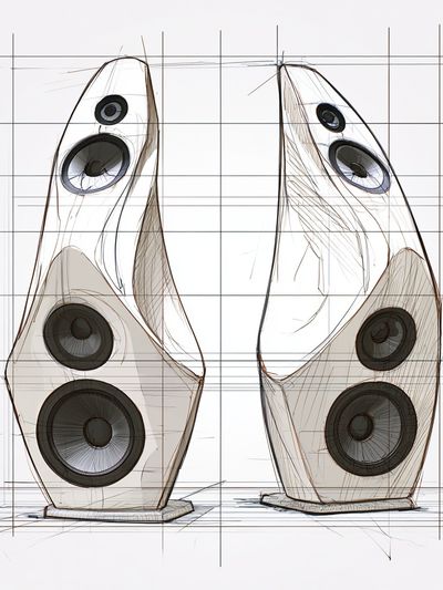 Modern Speaker Design Illustration Poster.