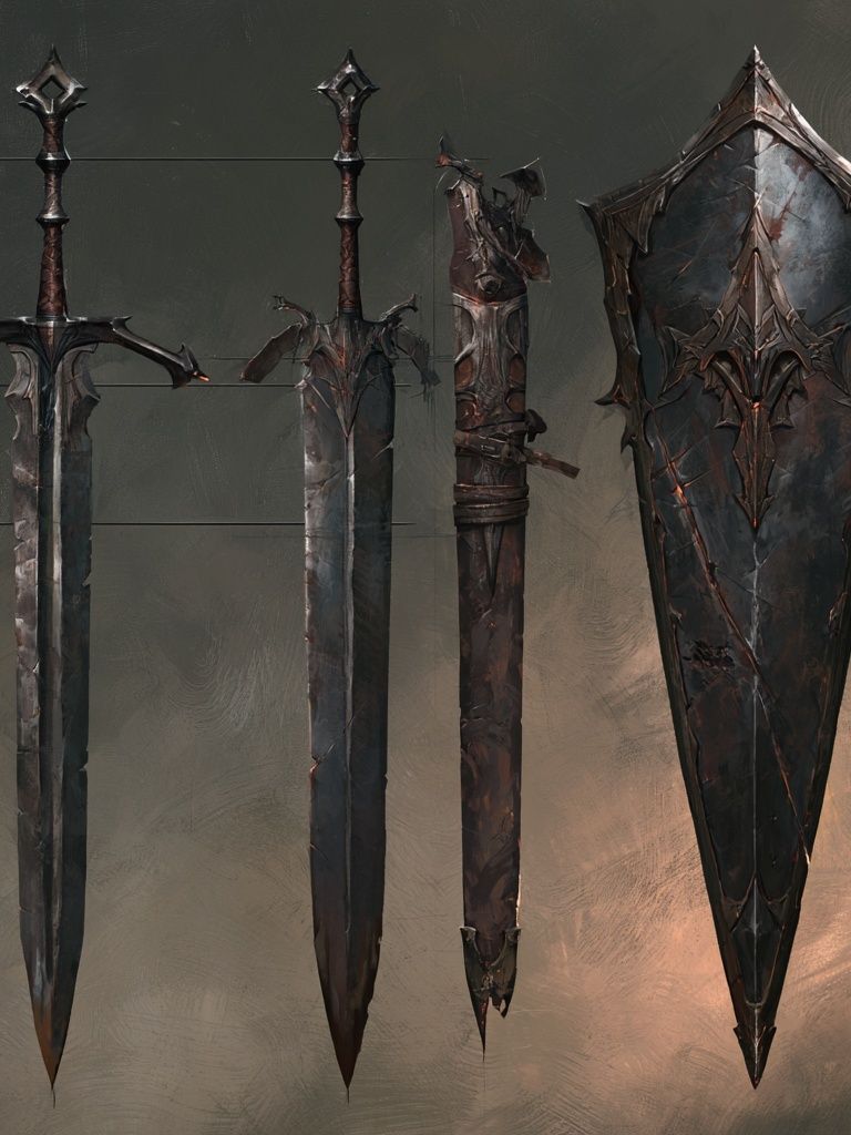 Dark Fantasy Swords Illustration Poster. poster — illustration art