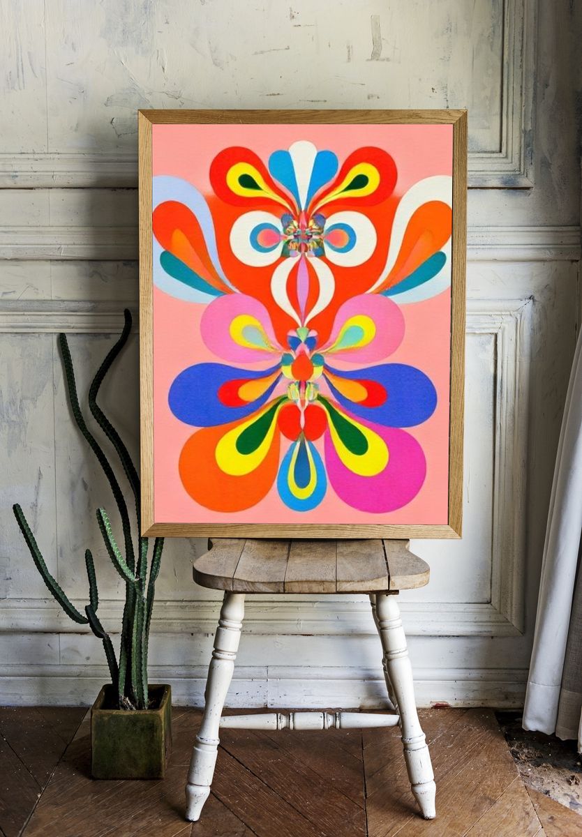 Colorful Butterfly Abstract Poster. — room view 1