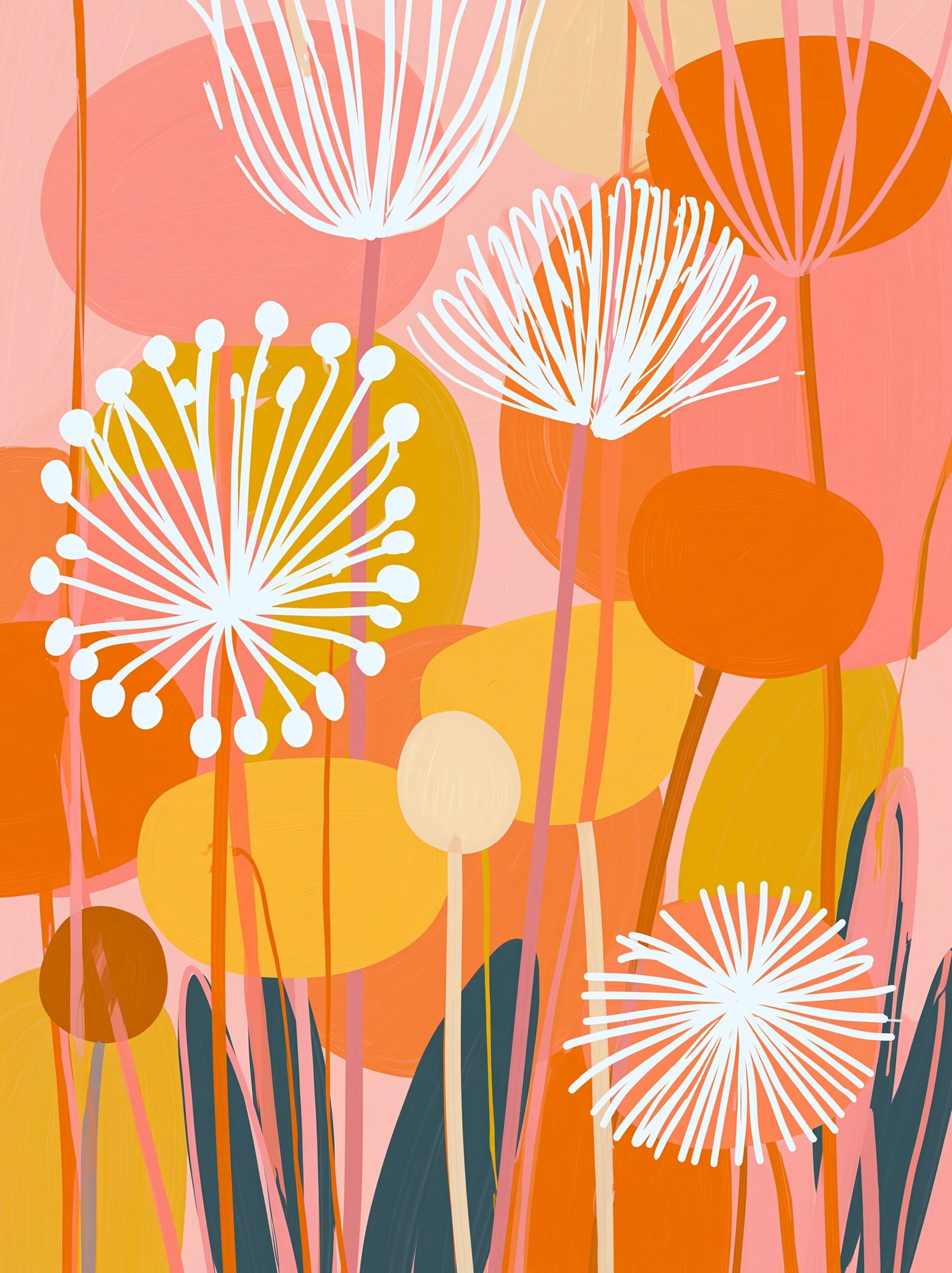 Abstract Floral Meadow Print. poster — illustration art