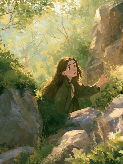 Forest Girl Illustration Poster.
