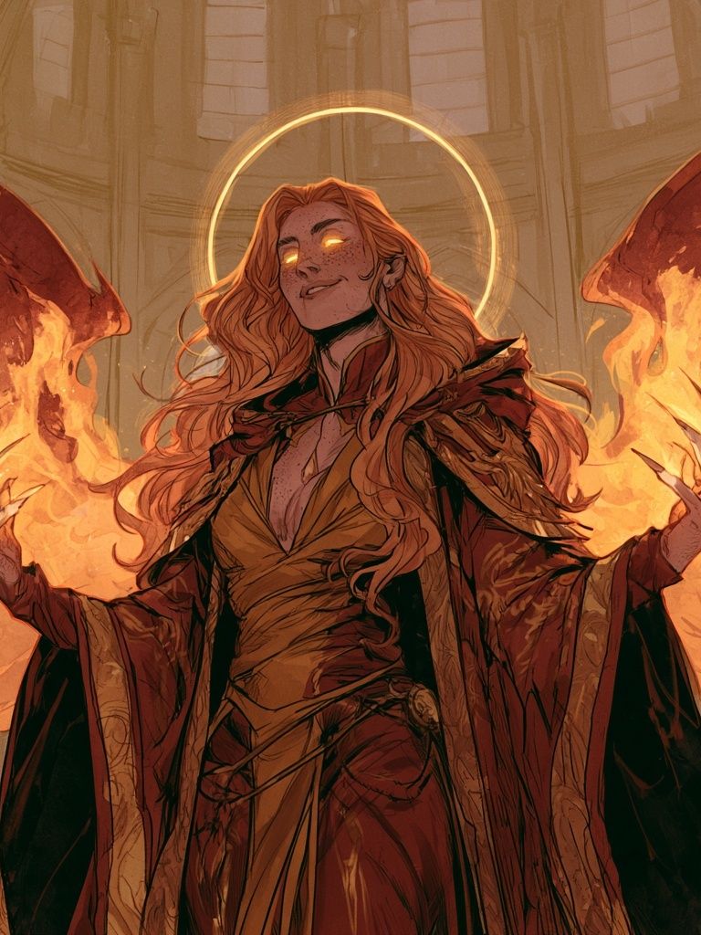 Fire Sorceress Digital Art Poster. poster — illustration art