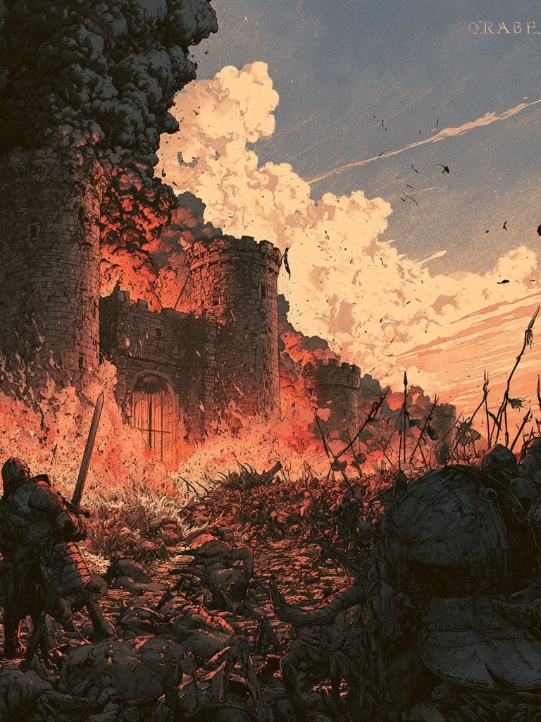Siege of the Castle — Fantasy Print. poster detail