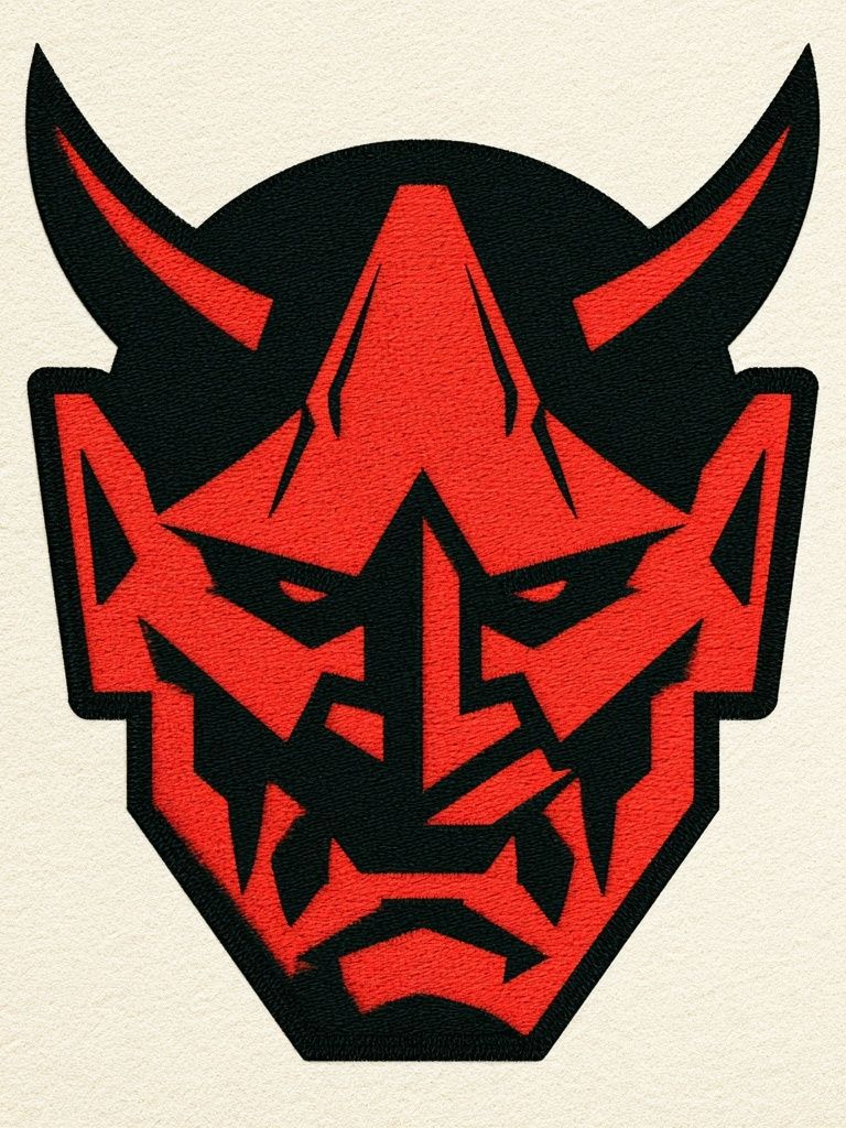 Demon Mask Illustration Poster. poster detail