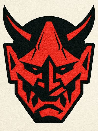 Demon Mask Illustration Poster. poster