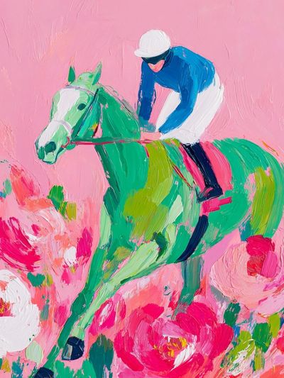 Pink Horse Rider Illustration Poster. poster