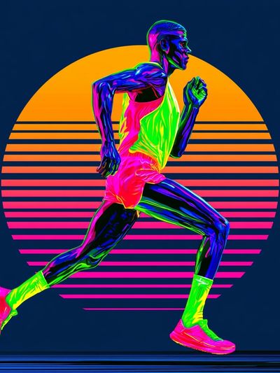 Neon Runner Retro Print.