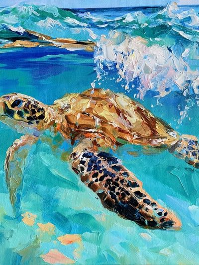 Sea Turtle Ocean Illustration Poster. poster