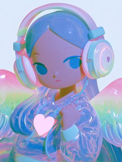 Pastel Angel Girl Illustration Poster.