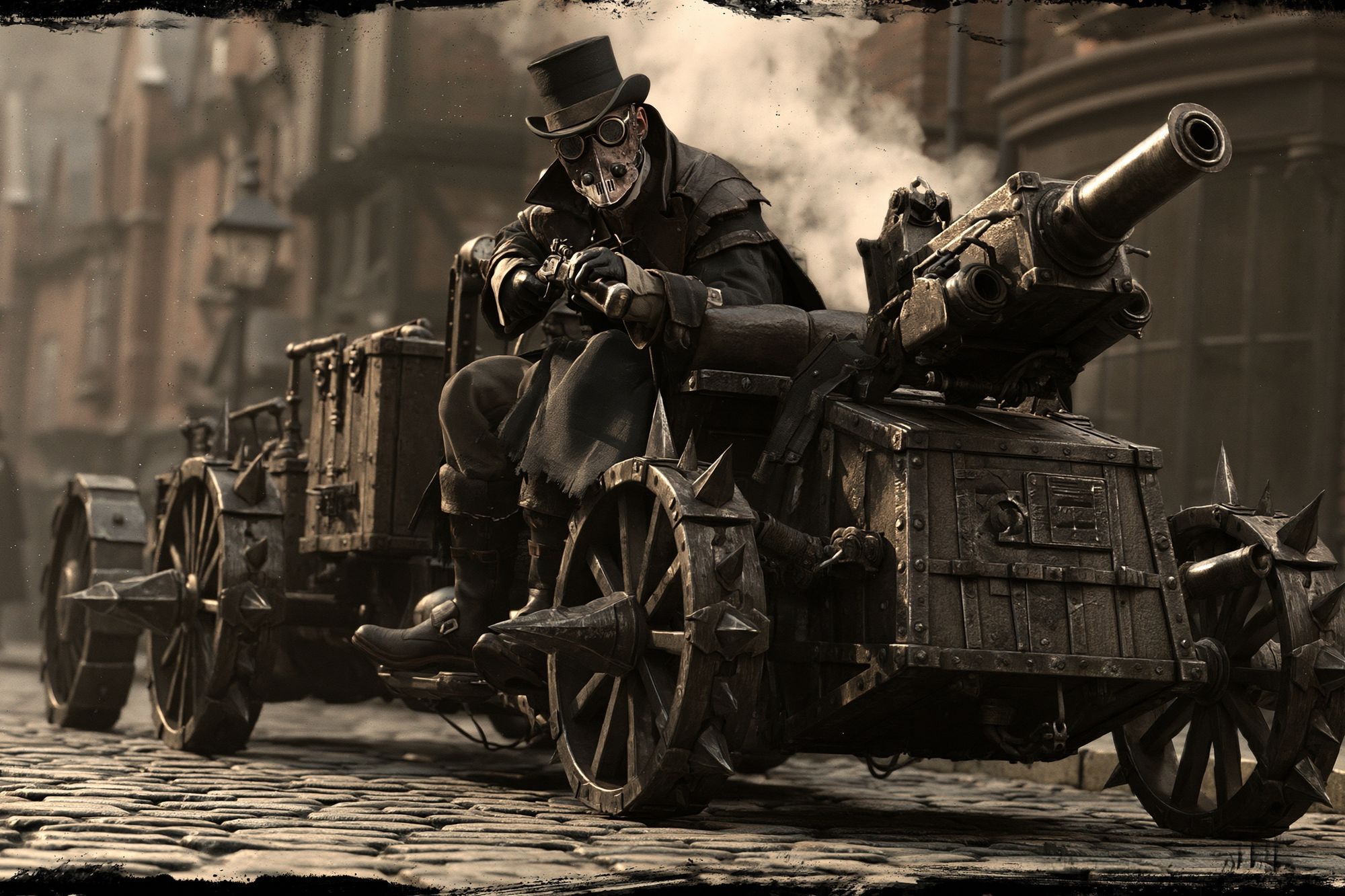 Steampunk Cannon Rider Poster. poster — illustration art
