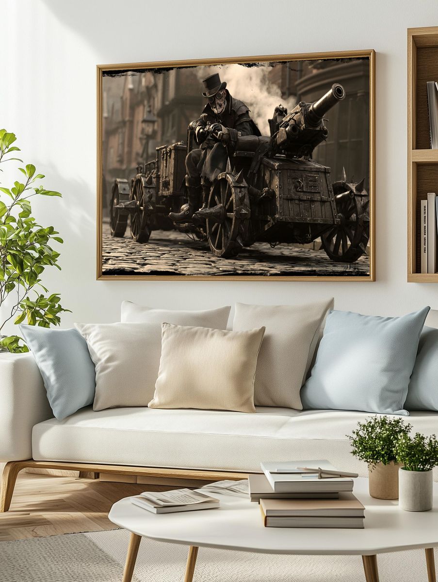 Steampunk Cannon Rider Poster. — room view 2