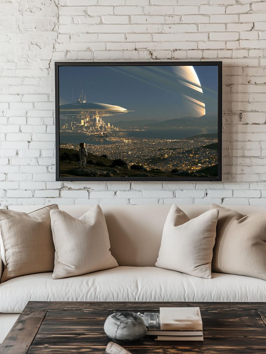 Alien Cityscape Sci-Fi Poster. room preview