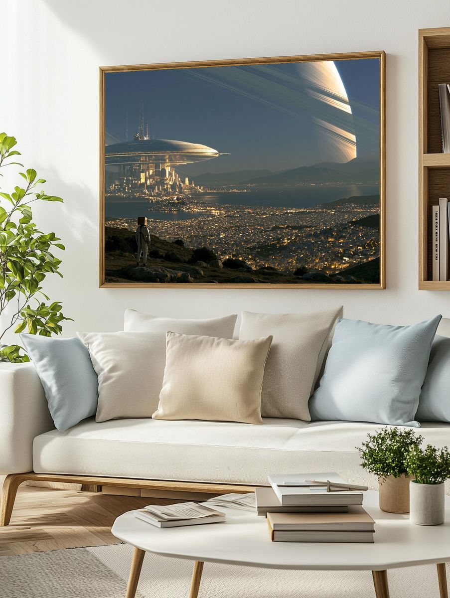 Alien Cityscape Sci-Fi Poster. — room view 2