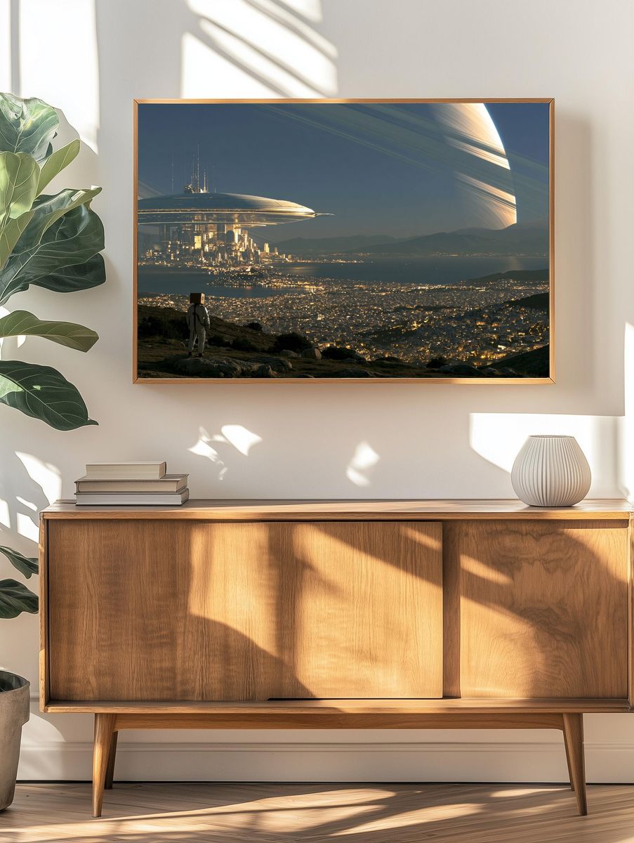 Alien Cityscape Sci-Fi Poster. — room view 3