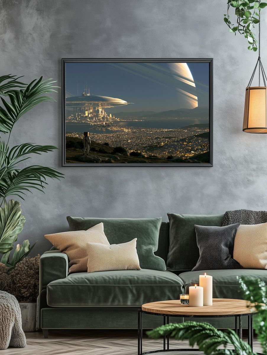 Alien Cityscape Sci-Fi Poster. — room view 4