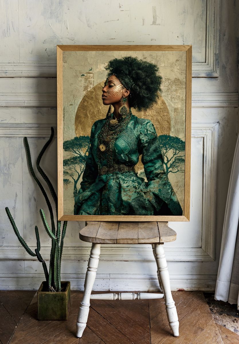 Afrofuturist Portrait Illustration Poster. — room view 1
