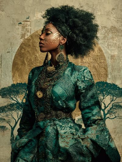 Afrofuturist Portrait Illustration Poster.