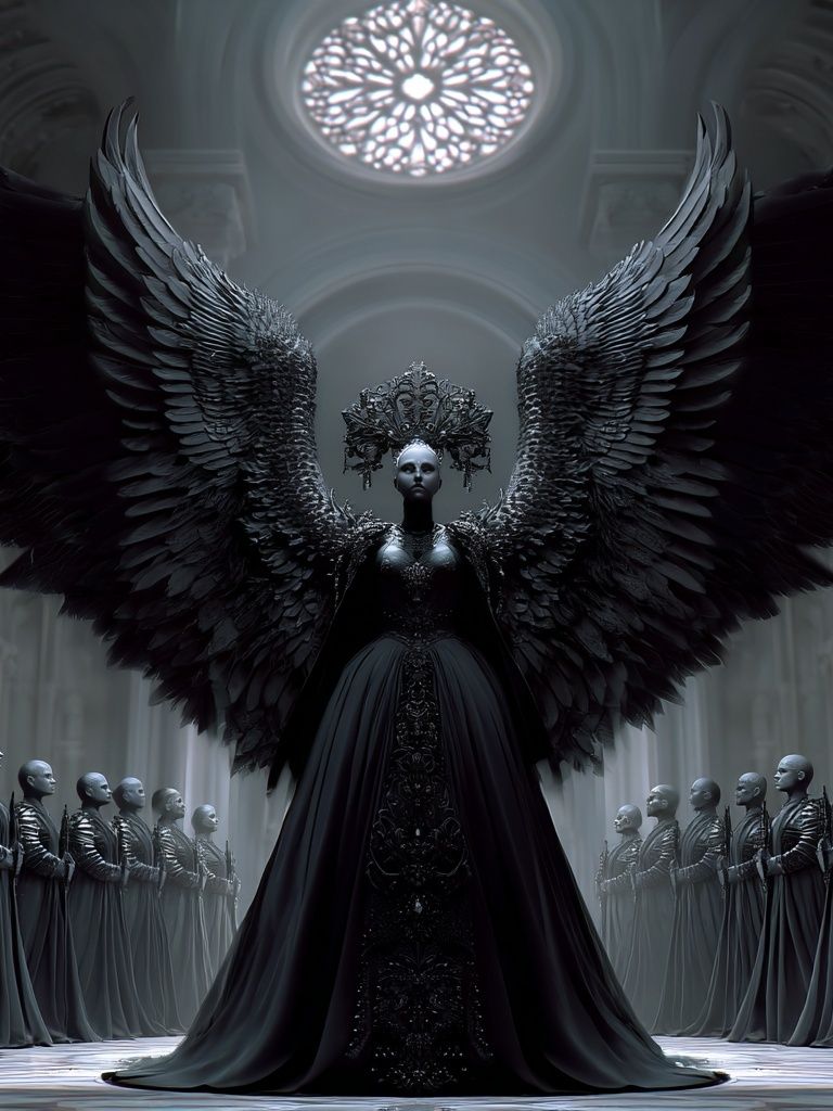 Dark Angel Cathedral Fantasy Print. poster — illustration art