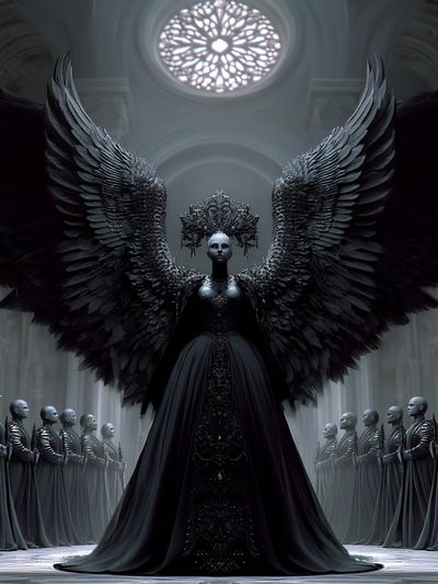 Dark Angel Cathedral Fantasy Print. poster