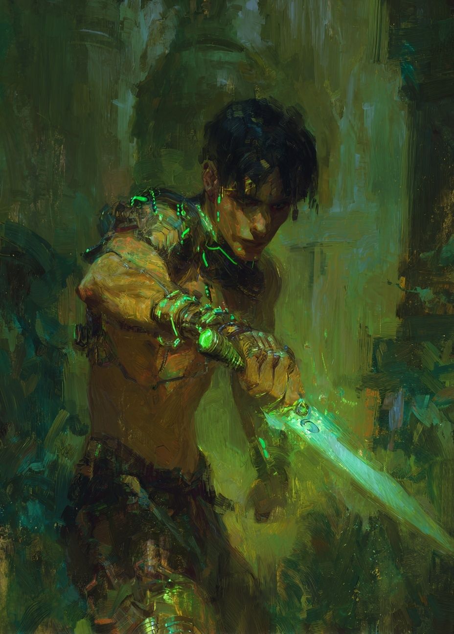 Cyber Warrior — Digital Art Print. poster detail