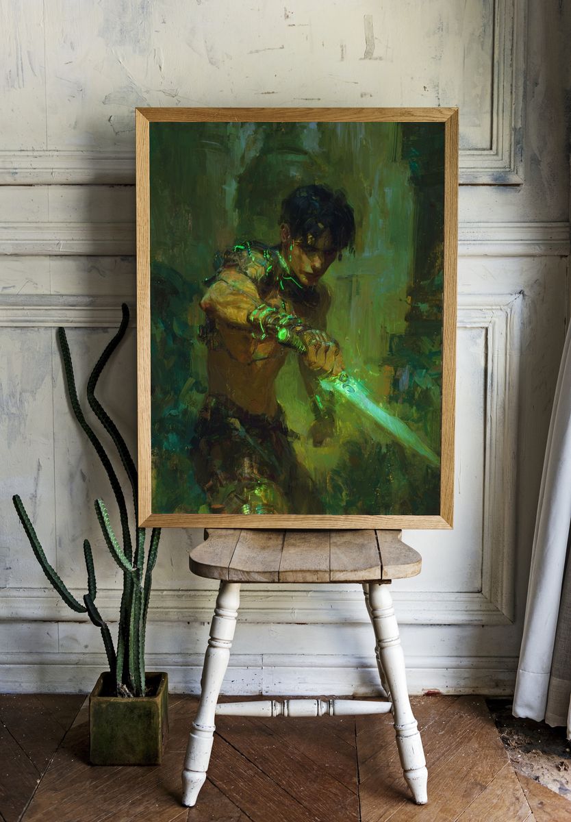 Cyber Warrior — Digital Art Print room preview