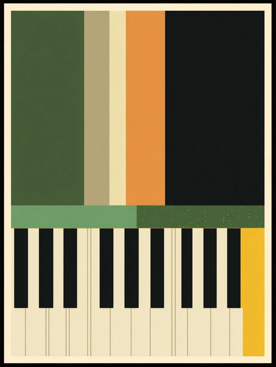 Abstract Piano Keys Poster. poster — illustration art