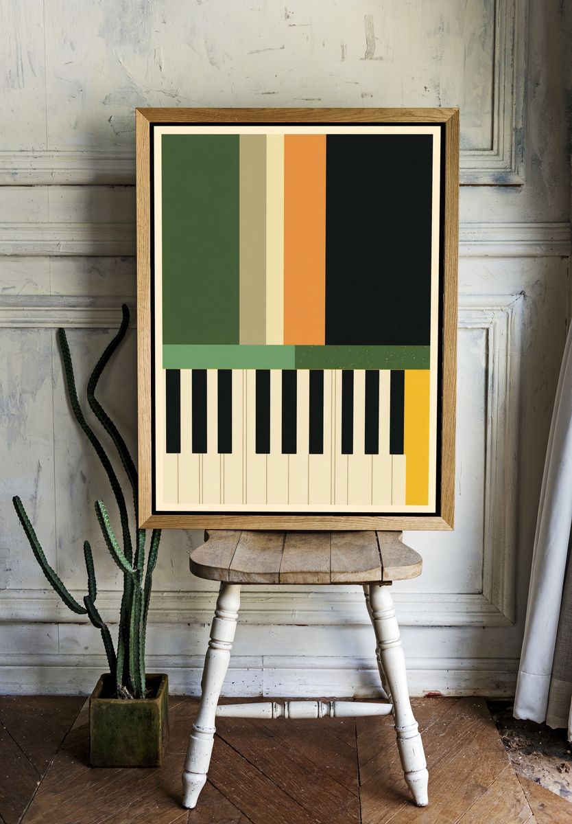 Abstract Piano Keys Poster. — room view 1