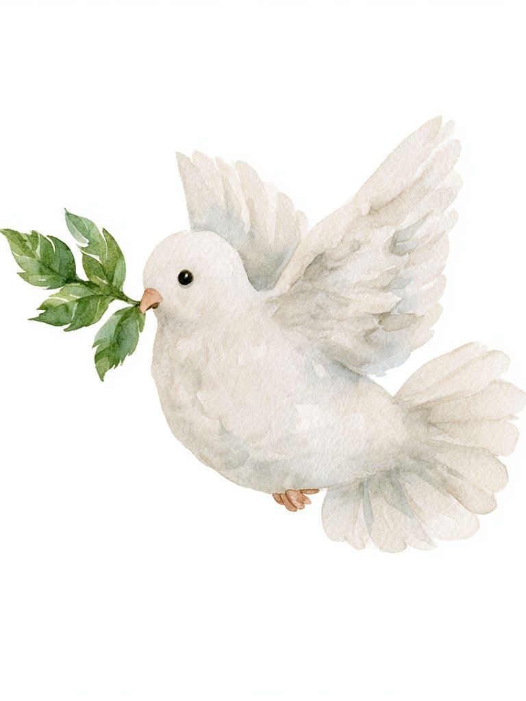 White Dove Watercolor Print. poster detail