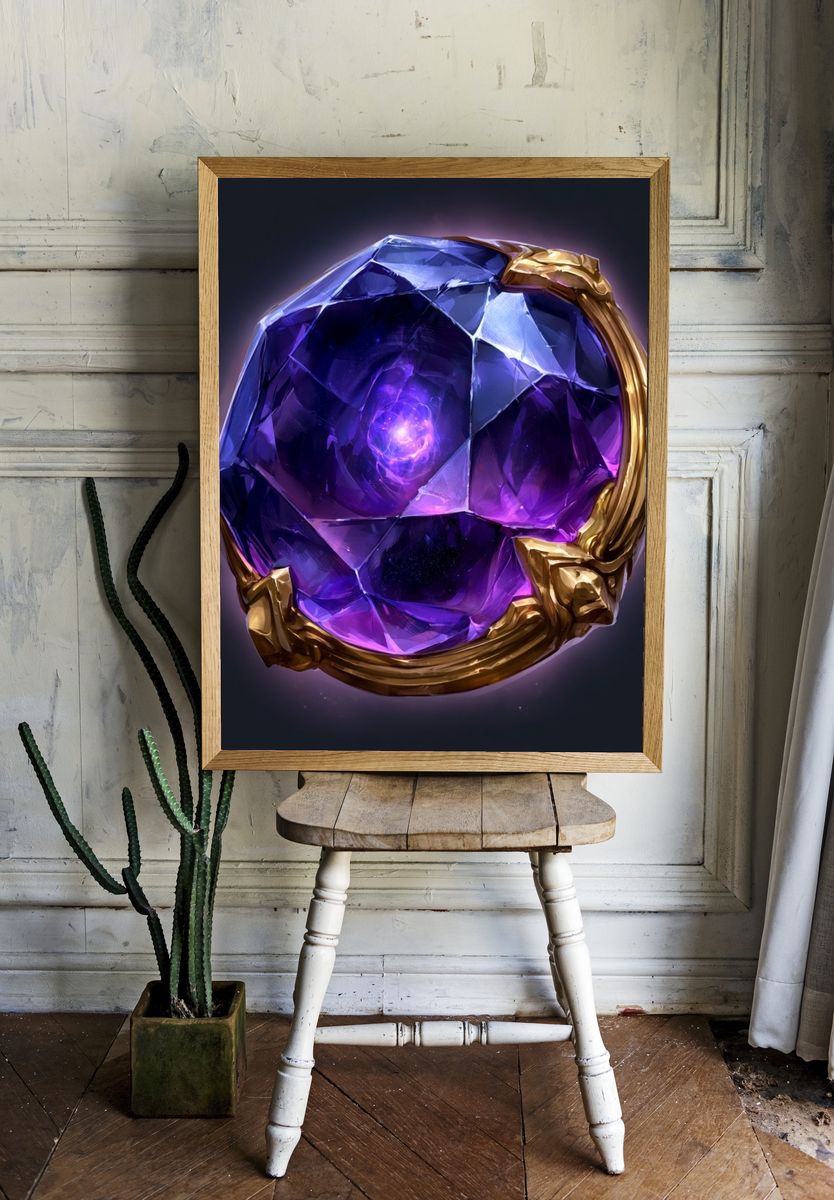 Mystic Purple Gem Illustration Poster. — room view 1