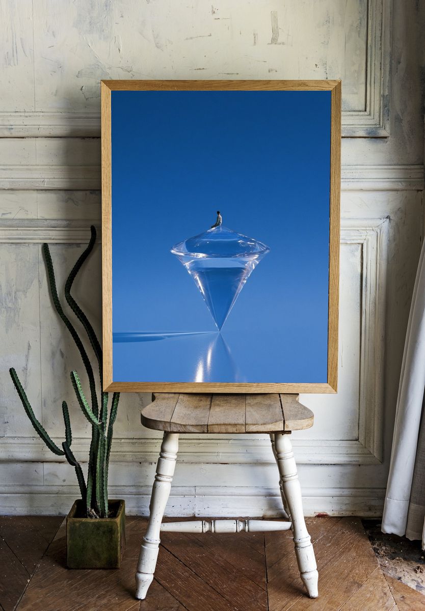 Floating Crystal Cone Print. — room view 1